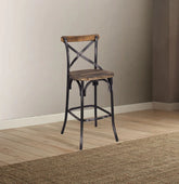 Zaire Antique Black & Antique Oak Bar Chair Model 96640 By ACME Furniture